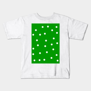 Polka Dots | Polka Dot Green and White | Artistic Design Kids T-Shirt